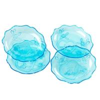 简约透明塑料水果盘能客厅家用零食盘茶几糖果盘干果盘瓜子盘R3|椭圆蓝色4个