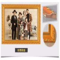 欧式实木相框6寸10寸16寸20寸24寸婚纱照片框摆台挂墙定制画框Q1|8090亮金 4K(53*38)