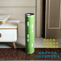 3d简约仿陶瓷花瓶客厅落地大树脂花瓶装饰花器摆件花桶花盆摆设A8|绿色 绣球浪漫圆满