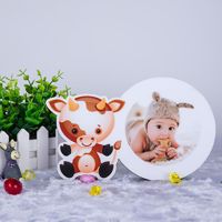 亚克力水晶相框摆台创意生肖儿童宝宝照周岁洗照片相框订制摆件V3|牛 12寸买1送1(送12寸)