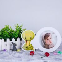 亚克力水晶相框摆台创意生肖儿童宝宝照周岁洗照片相框订制摆件V3|蛇 10寸特价1个
