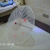 广场舞蹈道具伞走秀模特拍照工艺绸布表演出透明娟纱伞|白色透明 伞面直径76合拢长52左右