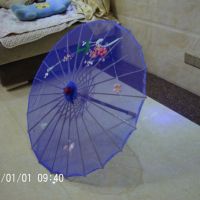 广场舞蹈道具伞走秀模特拍照工艺绸布表演出透明娟纱伞|深蓝透明 伞面直径76合拢长52左右