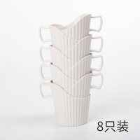 杯托性纸杯杯托杯架加厚塑料杯托防烫隔热性杯子杯套J1|[白色8只装]