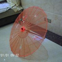 广场舞蹈道具伞走秀模特拍照工艺绸布表演出透明娟纱伞|橘黄透明 伞面直径76合拢长52左右