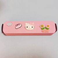 可爱不锈钢少女便携式餐具盒旅行小学生儿童筷子勺子套装G7|北欧猫头粉勺子+筷子