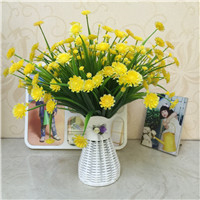 新品桌面仿真花假花塑料花套装客厅餐桌小盆栽摆件卧室茶几装饰花盆景摆设U2|5束+花瓶(黄色)