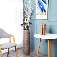 落地花瓶大号陶瓷摆件简约家居客厅装饰玄关复古插花瓶N4|80cm单瓶+龙柳干支