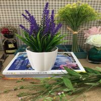 假花小盆栽摆件客厅室内摆设塑料花仿真花草套装饰品家居茶几花艺Z4|麦草紫色