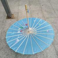 舞蹈道具台旗袍走秀伞工艺实心木杆子升级结实款广场舞出嫁女用伞|天蓝 竹竿子伞+伞边流苏