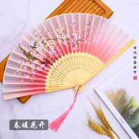 扇子折扇中古风女式流苏随身折叠古典古装汉服儿童小巧扇Z5|04春暖花开