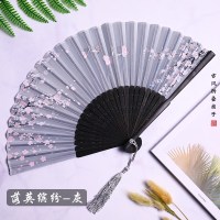 扇子折扇中古风女式流苏随身折叠古典古装汉服儿童小巧扇Z5|07落英缤纷