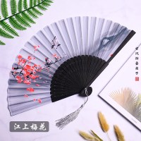 扇子折扇中古风女式流苏随身折叠古典古装汉服儿童小巧扇Z5|09江上