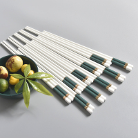 筷子家用骨瓷北欧祖母绿轻奢防霉耐温网红餐具档环保insF3|10双祖母绿(不带礼盒)
