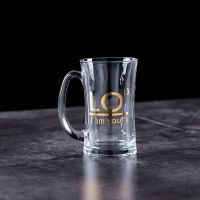 漱口杯透明玻璃北欧式刷牙杯洗漱杯套装浴室创意简约家用情侣一对|有柄-LO单杯