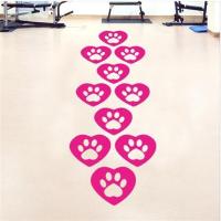 儿童游戏跳房子跳格子数字贴画幼儿园地面装饰地贴班级教室墙贴纸|C款默认玫红 小