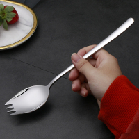 不锈钢西餐两用叉子勺子宿舍吃方便面勺叉面条沙拉水果勺叉一体