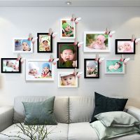 11框相框组合照片墙网红房间装饰ins饰品少女心挂墙卧室客厅墙壁|黑色+白色[推荐] 3个8寸8个6寸(洗11张照片)