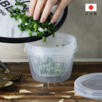 日本葱花盒姜蒜姜片大蒜冰箱收纳盒厨房便携双层沥水盒