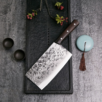 玄铁家用锰钢切片刀手工锻打厨师专用厨房刀具套装龙泉E7|厚实型商用款