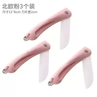 折叠便携随身小刀厨房刀具家用刀瓜果刀套装E6|北欧粉3个装