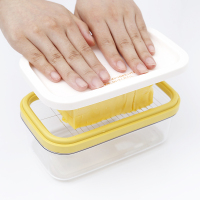 日本黄油盒子切割器带盖切割盒牛油收纳盒储存奶酪盒子