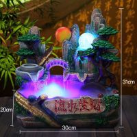 鱼缸装饰流水摆件假山喷泉轮办公室桌面家居客厅创意生日礼物K8