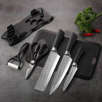 德国不锈钢锻打菜刀锋利厨房刀具锻打厨刀水果刀全套厨具菜板套装T6|锤冲精抛钻石版本(锻打后精抛) 防粘平头厨师刀