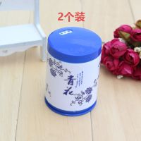 仿青花瓷塑料牙签瓶 便携牙签筒 酒店家用餐厅旋转耐用青花牙签罐H6|青花瓷蓝色2个[送1080支牙签]