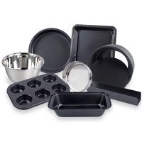 烘焙工具打蛋盆8寸活底模具披萨盘吐司盒面粉筛套装蛋糕模具烤箱G2|[2件套]打蛋盆+任选1款