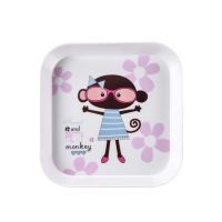 家用餐桌垃圾分类盘子仿瓷干果小水果盘吐骨碟垃圾点心食盘碟子E1|猴子 九个装[带收纳底座]