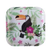 家用餐桌垃圾分类盘子仿瓷干果小水果盘吐骨碟垃圾点心食盘碟子E1|大嘴鸟 九个装[带收纳底座]