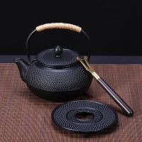 粒子铸铁壶手工无涂层烧水壶功夫茶具南部老铁壶泡茶生铁壶配滤网C4|1.8升颗粒+垫+铜叉