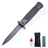 户外能瑞士军刀防身随身迷女蝴蝶便携折叠刀钓鱼用品刀具R4|黑色版+护刀套装