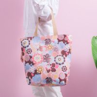 防水手提袋 可折叠便携买菜包 妈咪包单肩女包 学生O0|牡丹 横款购物包
