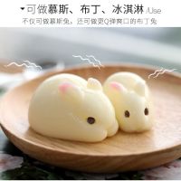 水晶滴胶立体兔子小猪奶酪模具可爱兔子果冻慕斯蛋糕磨具U5|3D六连大兔子小兔子各一个