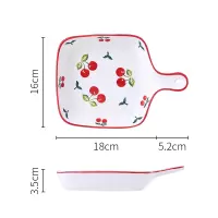 创意芝士焗饭盘子网红北欧ins风菜盘西餐点心盘家用早餐陶瓷烤盘|手工绘制釉下盘内彩-樱桃
