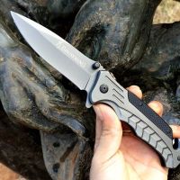 户外折叠刀防身水果刀随身便携式硬度迷你军刀能刀具D9|FA46灰钛+套+石