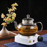 家用恒温懒人烧水壶耐热玻璃花茶壶透明玻璃单人蒸煮茶壶功夫茶具K0|煮茶电热炉+400ml花茶壶