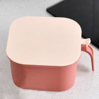调料罐套装调味盒子厨房用品带盖料盒盐罐调味品家用带勺收纳盒|ML-5604四味盒粉色 2个装