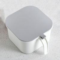 调料罐套装调味盒子厨房用品带盖料盒盐罐调味品家用带勺收纳盒|ML-5604四味盒灰色 一个装
