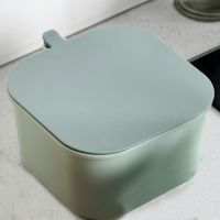 调料罐套装调味盒子厨房用品带盖料盒盐罐调味品家用带勺收纳盒|ML-5604四味盒绿色 一个装