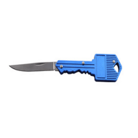 户外迷你随身钥匙刀能具 野外求生折叠刀 防身军刀水果刀M7|蓝色(钥匙)