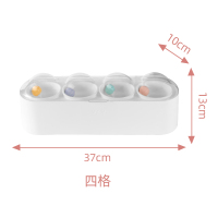 创意糖果调料盒套组厨房组合塑料盐罐调味收纳盒佐料调料盒调味罐R0|四格白色(专属糖果勺)