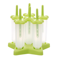 家用雪糕模具冰棒制作模具冰淇淋冰格创意冻冰冰激凌制冰盒储冰盒|梅花6组绿色