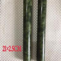 大号岫玉擀面杖玉石擀面杖擀面棍包饺子神器不粘面的石材F2|黄金岫玉短款21*2.5厘米