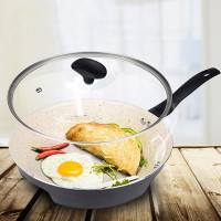 26cm平底不粘锅无油烟牛排煎锅创意能煎锅煎蛋锅具Q3