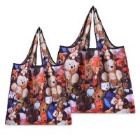 市手提袋买菜包可折叠便携大容量牛津布定制2个装R3|大号+中号[熊出没]