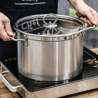 加厚304不锈钢汤锅家用双耳不锈钢锅小煮锅燃气电磁炉煮汤煲汤锅