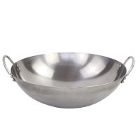 不锈钢锅无磁不锈钢锅双耳不锈钢炒锅边锅大锅双耳锅E9|[普通款]带磁不锈钢锅 36厘米